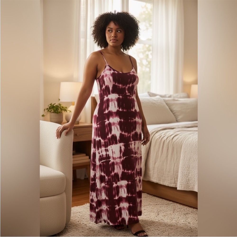 NEW•XL-2X•Tie-Dye Boho Chic Super Soft Maxi Dress